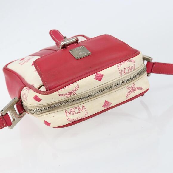 MCM Vicetos Logogram Shoulder Bag PVC Leather White Silver Auth 153908 - Picture 6 of 16